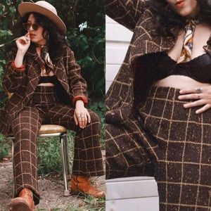 Vintage Jackets & Coats - TRUE VINTAGE 1970s THREE-PIECE TWEED POLY SUIT Vintage Jackets & Coats - TRUE VINTAGE 1970s THREE-PIECE TWEED POLY SUIT